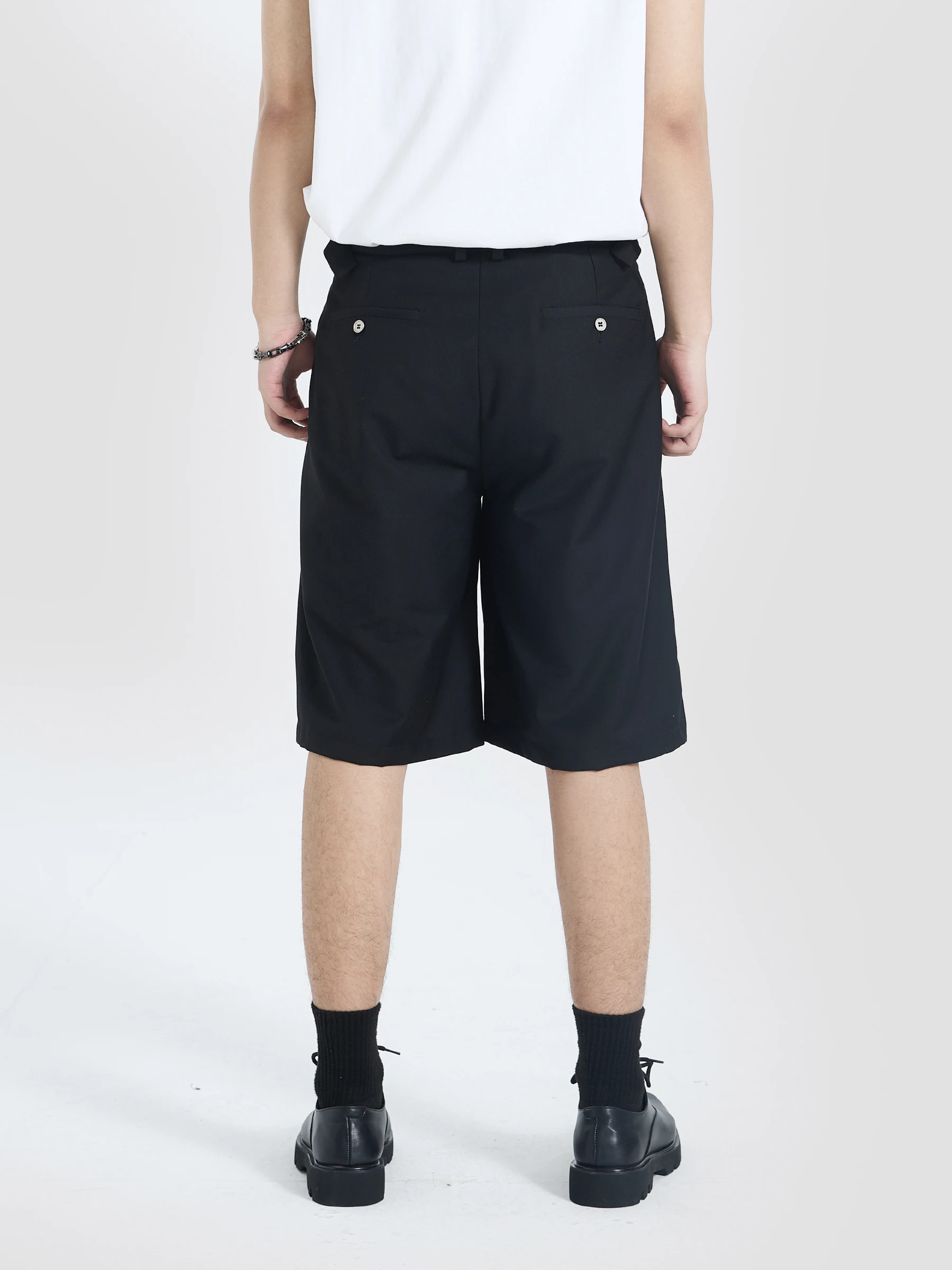 収縮可能なウエストデザインのワークパンツ：夏用ルーズフィットで通勤とレジャーを両立