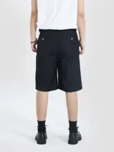 収縮可能なウエストデザインのワークパンツ【夏用・ルーズフィット・通勤対応】（セットアップ対応）