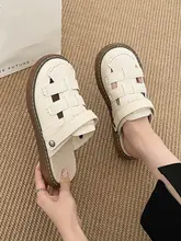 編み込みデザインの厚底ローマスタイルサンダル【女性用・夏用・外出向け】（セットアップ対応）