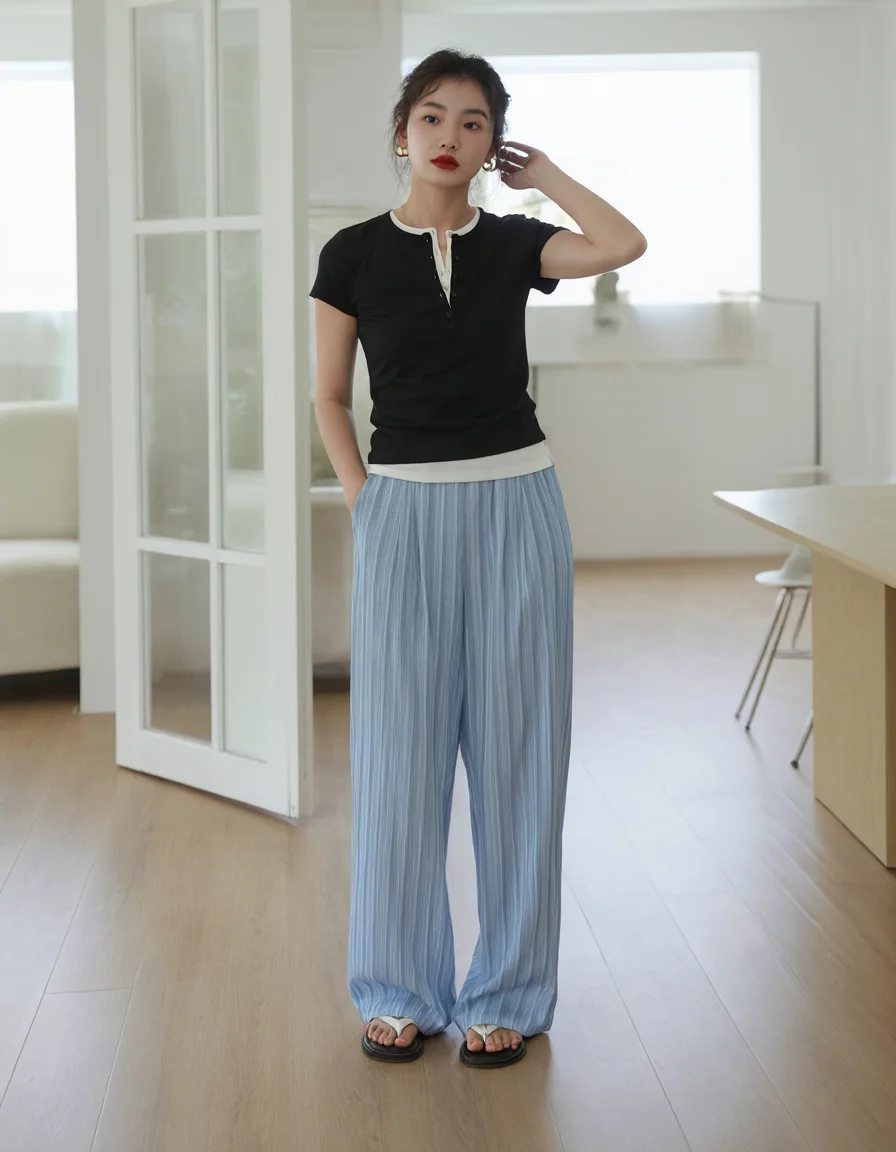 大人可愛い服 50代コーデの選び方｜ストライプTシャツで実現する洗練された可愛さ