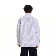 シャツジャケット ユニセックス ストライプ オーバーサイズ アメカジ ヴィンテージ きれいめ カジュアル 「J LONE」