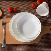 丸型スープ皿 深皿 食器 純白色 創造的 磁器 家庭用