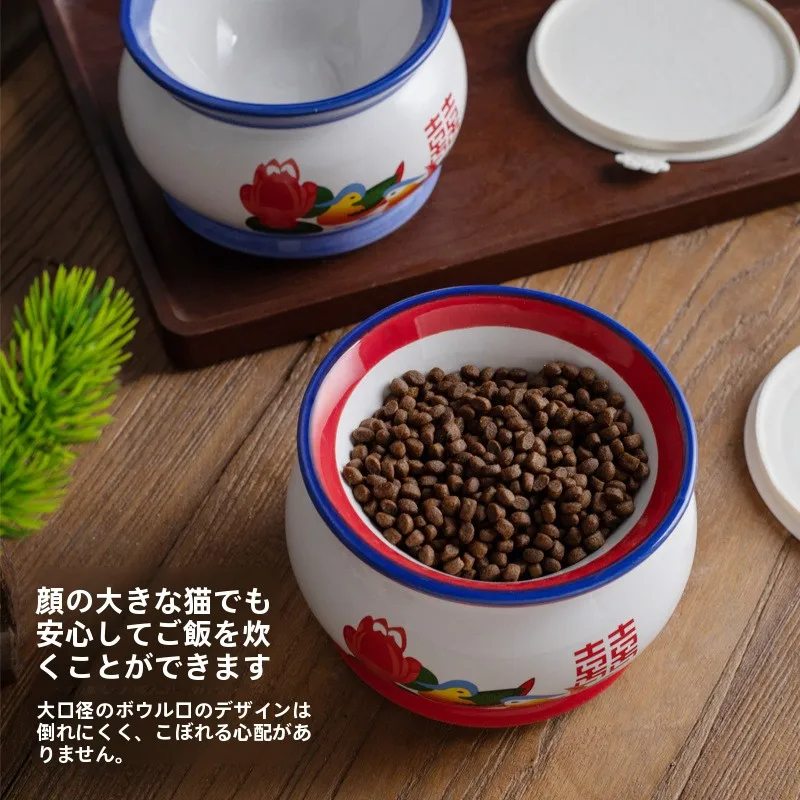陶製高脚ペットボウル：猫・犬用の水・餌入れに最適なデザインと機能