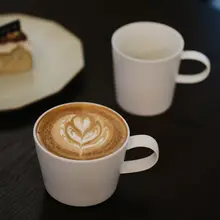 景徳鎮製 310ML コーヒーカップ【陶器製・白釉・朝食用】