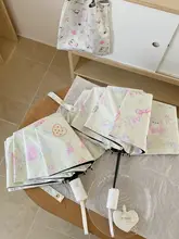 かわいい花柄犬デザインの日傘兼用折りたたみ傘【UVカット・学生向け・ポータブル】