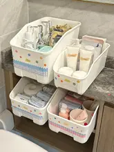 蓋付き防塵収納ボックス【キャスター付き・洗面用品整理用】