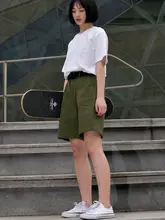 カーキ色 ワークショートパンツ【夏用・ゆったりフィット・カジュアルスタイル・大サイズ】