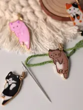 ミニキャラクターの猫型糸通し器【家庭用・手動・便利な縫製ツール】