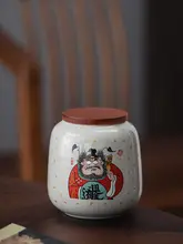JOJO'S L. PD. 茶葉用 セラミック密閉缶【小サイズ・鐘馗デザイン】