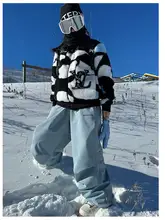 Molocoster 防水防風スノーパンツ【フリース裏地・ルーズフィット・アウトドア用】