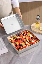 食品グレードのステンレス製角皿【フタ付き・長方形・料理の盛り付け用】