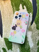 iPhone14 Pro Max、iPhone 12、iPhone 13 Pro Max対応！グラデーションカラーの可愛いイラスト入りスマホケース【防衝撃・学生向け】