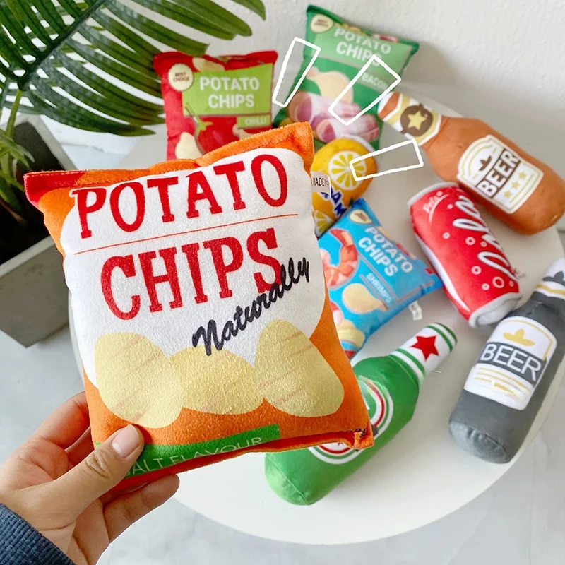 ペット用サウンド付きおもちゃポテトチップス：耐噛みと毛並みケアが実証された実用性を解説
