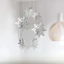3D立体ペーパースノーフレーク装飾【クリスマス・空中吊り下げ用・ロマンティックデザイン】