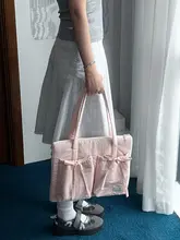 大容量リボンデザインノートパソコンバッグ【パソコン対応・トートスタイル・通勤用】