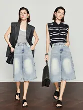 デニムハーフパンツ【レトロスタイル・女性用・チクチクしない】