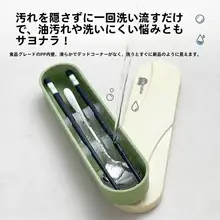 304不锈鋼製 携帯用カトラリーセット【お弁当や旅行に最適・スプーンと箸・個人用】