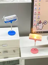 卓上インテリア 道路標識 置物 LED ライトアップ オフィス デスク ユニーク ユーモア 癒やし