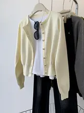 短丈ニットカーディガン【薄手ウール・秋用・軽量】