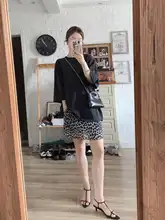 アメリカンビンテージ風 シフォンスカート【レオパード柄・Aライン・フィット】