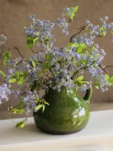 高級造花 ホワイトオーキッドと小花のデザイン【インテリア装飾・リビング・ダイニング用】