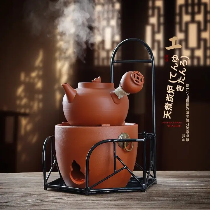高級紅泥茶器セット【炭焼き・アウトドア用・家庭用】（セットアップ対応）