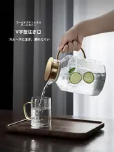 ヴィンテージスタイルの耐熱ガラス製冷水ポット【大容量・家庭用・ティーポット・セット】