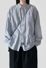 春秋用 ヴィンテージ風 ストライプ長袖シャツ【男女兼用・フィット・カジュアル】（セットアップ対応）