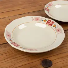 レトロ風紅双喜メラミン食器セット【中華風・火鍋用・プレート・ボウル・カップ】
