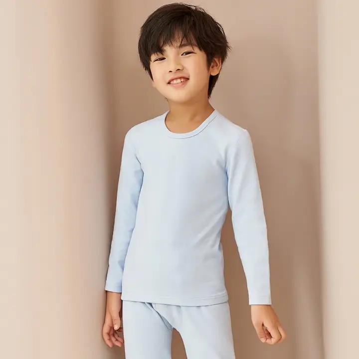 男児用秋冬用コットン製パジャマ上下セット（セットアップ対応）