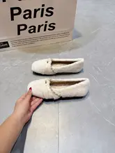 温もりのあるマリージェーンシューズ【加絨・快適なフラット・ビーズ装飾】