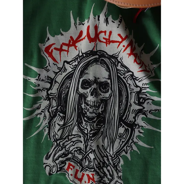 アメリカンバイクスタイル骸骨デザインTシャツ【ボディフィット・半袖】