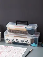 書道道具ケース 透明 手提げ 携帯便利 筆 半紙 収納ボックス 美術 絵画 習い事 キッズ 男の子 女の子
