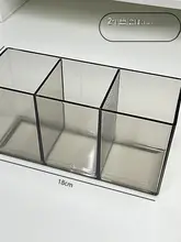 透明仕切り整理ボックス【化粧ブラシ用・デスク上・多機能収納】