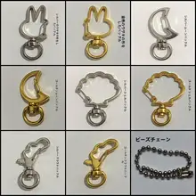 星とハートのデザイン！猫とイルカのシェル型キーリング【金銀色・アクセサリー】