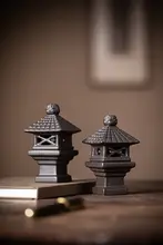 陶器製ミニ灯台オブジェ【レトロ・茶道装飾用・微景観フィッシュタンク用アクセサリー】