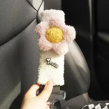 冬用 フラワーデザイン自動車用ヘッドレスト＆腰サポートクッション【可愛いカートンスタイル・2個セット】