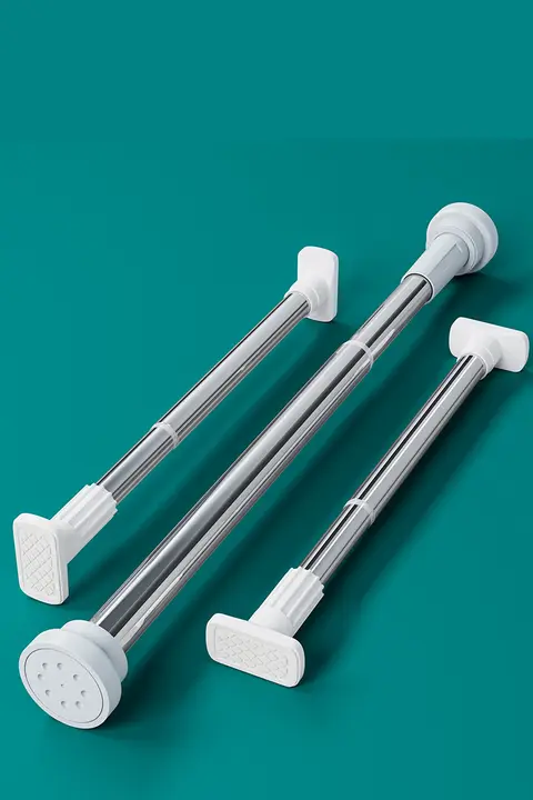 カーテンロッド 伸縮式 バスルーム用 簡易物干しスタンド