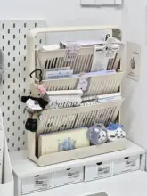 デスクサイド収納ラック【狭型・多層・文房具整理用】