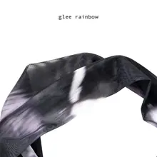 Glee レインボー ブラックグレー蝶柄プリントメッシュヘアバンド【ストレッチ素材】