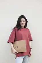 殳十 オリジナルデザイン ゆったりTシャツ【半袖・綿100%・春秋向け・大サイズ・スリット入り】