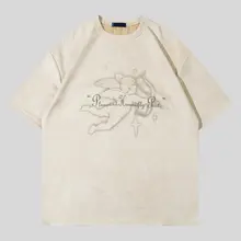 天使プリント半袖Tシャツ【レディース・カジュアル・フィット・ユニセックス】