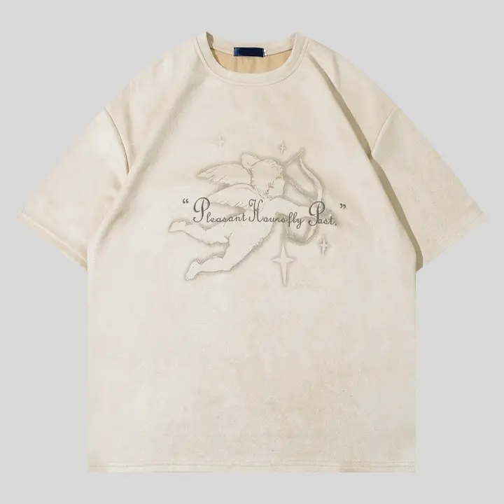 天使プリント半袖Tシャツ【レディース・カジュアル・フィット・ユニセックス】