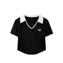 大きいサイズ ポロ襟短袖Tシャツ【レトロスタイル・体型カバー・夏用】