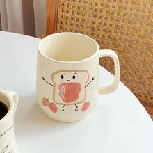 クリエイティブなデザイン！大容量 陶器製マグカップ【家庭やオフィス用】