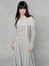 優雅なシルエットのサテンプリーツロングスカート【ウエストシェイプ・エレガントなデザイン】