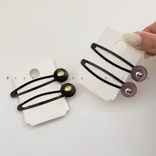ヘアクリップ 前髪 サイド パッチン留め シンプル エレガント ゴールドビーズ 上品 デイリー 「FUNCOCO」