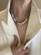 CANHUI 四角パールネックレス【ユニセックス・シンプルデザイン・調整可能】