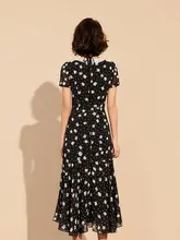 フリル付きマーメイドスカート【ドット柄・フラワープリント・フランス風】（セットアップ対応）