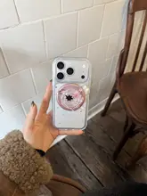 アート感あふれる飛鳥デザインの鏡面マグネット式スマホケース【デスクスタンド対応】